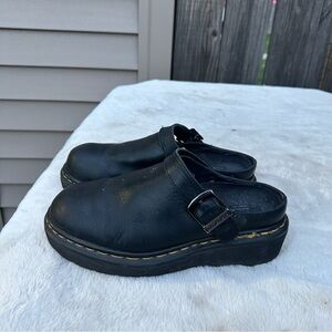 Vintage Dr. Martens Slip on leather clogs Size UK 6 Women's Us 8